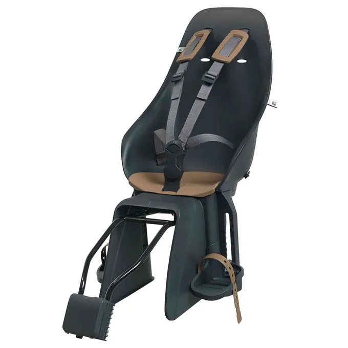 URBAN IKI - zadná sedačka na bicykel s adaptérom a nosičom na sedlovku SET čierna/hnedá