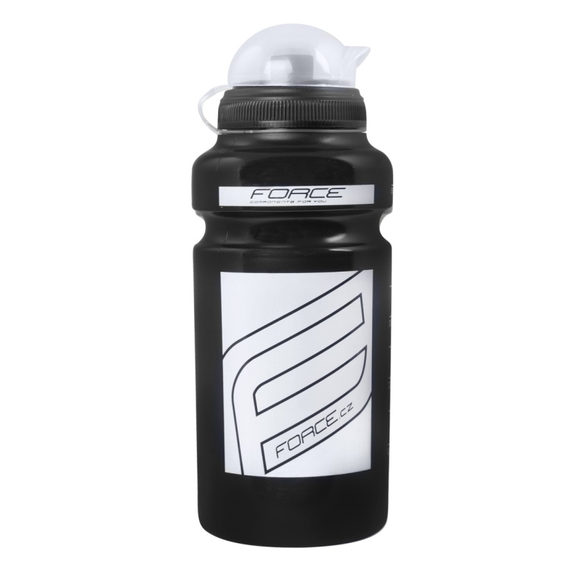 FORCE - fľaša "F" 0,5 l, čierna / biela potlač