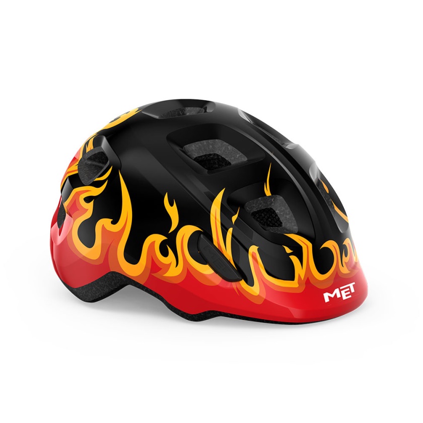 MET - helma HOORAY čierna plamene lesklá