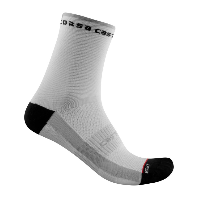 CASTELLI - ROSA CORSA W 11 biele/čierne ponožky