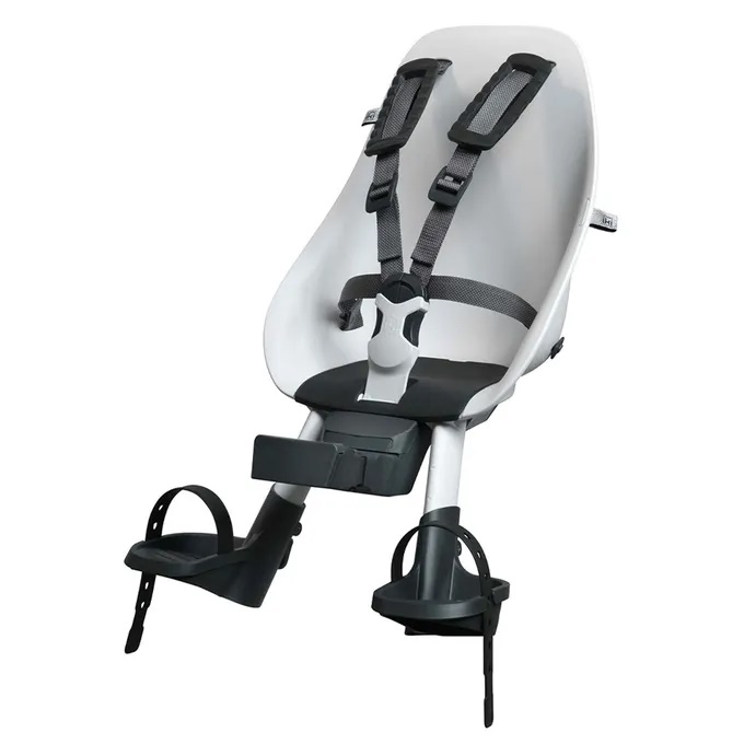 URBAN IKI - predná sedačka na bicykel s upínacím adaptérom biela/čierna