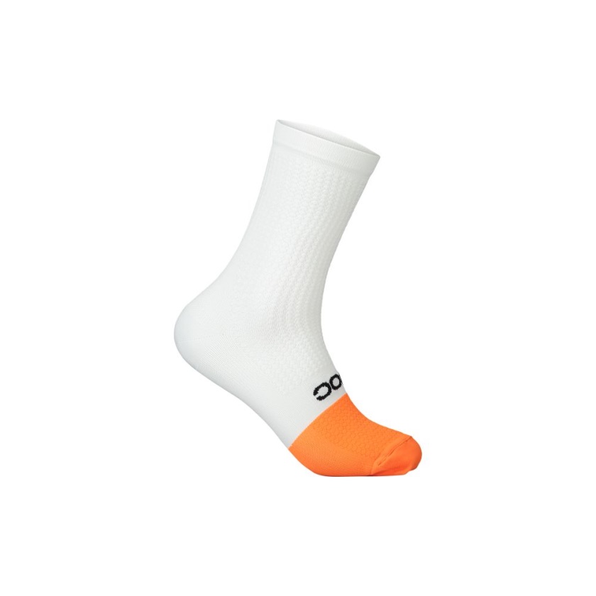 POC - Flair Sock Mid Hydrogen White/Zink Orange