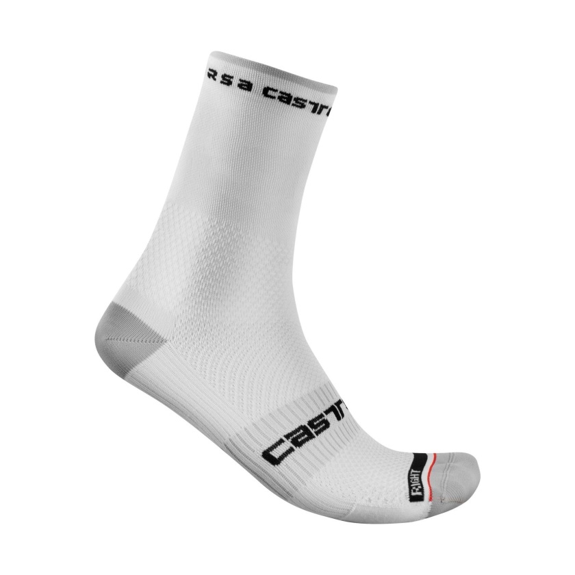 CASTELLI - ponožky Rosso Corsa Pro 15 biela
