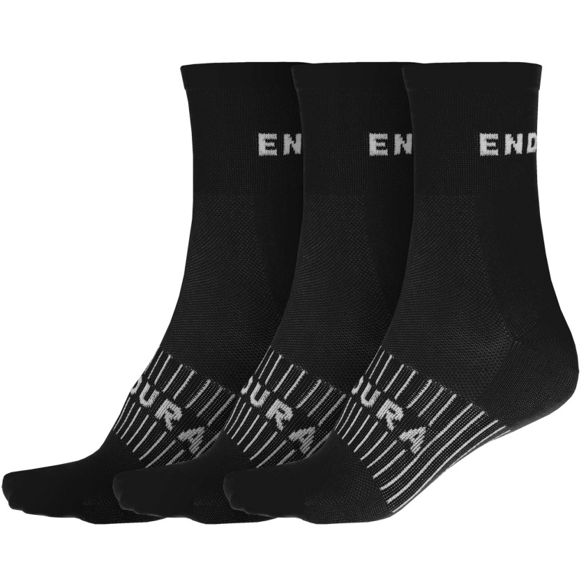 ENDURA - ponožky CoolMax® Race 3 páry čierna