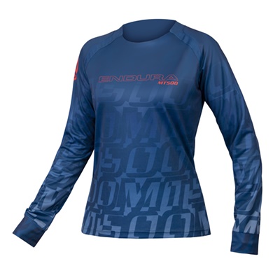 ENDURA - tričko MT500 L/S Print LTD čučoriedkovo modrá