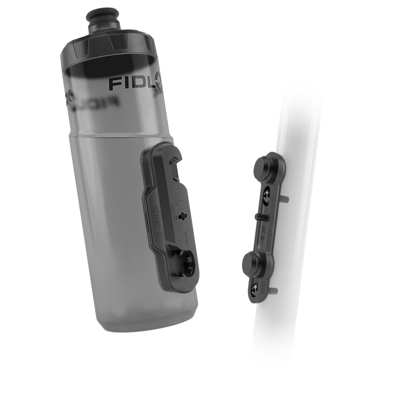 FIDLOCK - set fľaše s držiakom BOTTLE TWIST 600ml Transparent Black