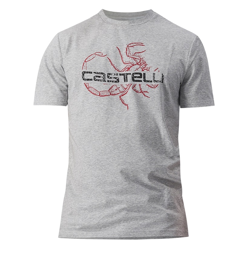 CASTELLI - voľnočasové tričko s potlačou Finale Tee travertine gray