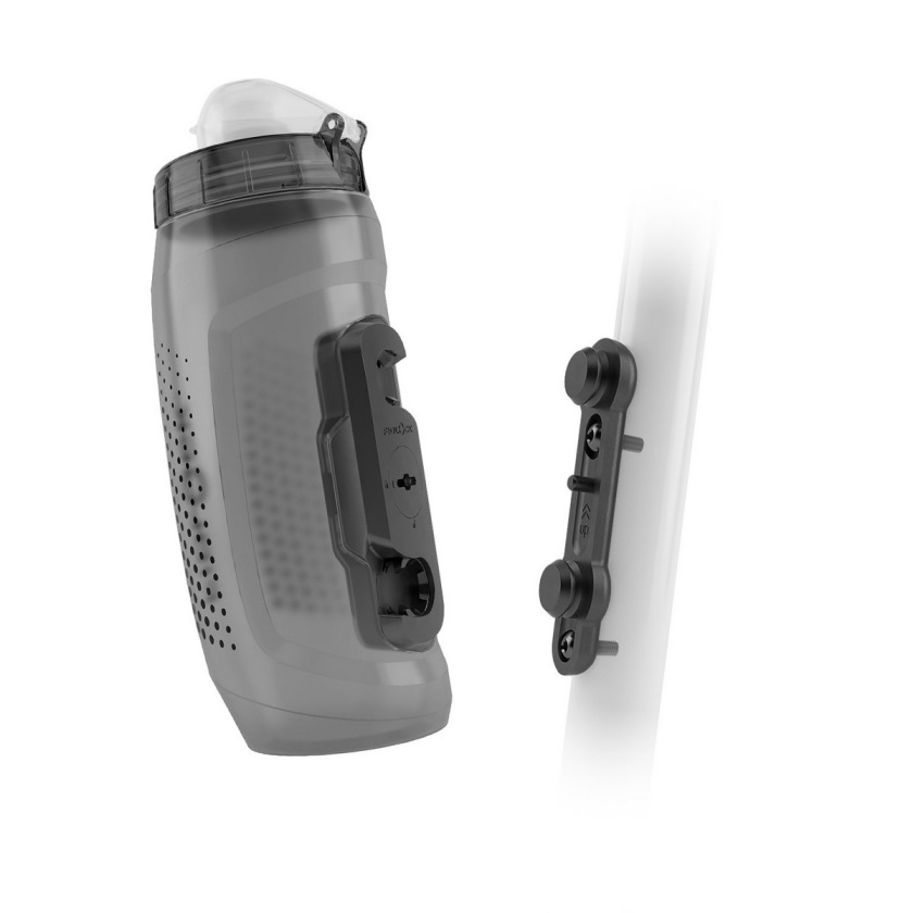 FIDLOCK - set fľaše s držiakom BOTTLE TWIST 590ml Transparent Black