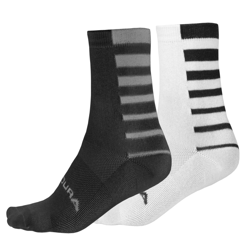 ENDURA - ponožky CoolMax® Stripe 2 páry čierna